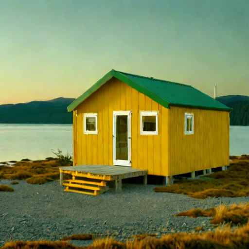 A tidal-bore watch hut, photographed against a plain background