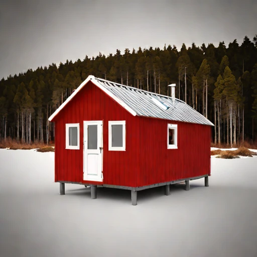 A tidal-bore watch hut, photographed against a plain background