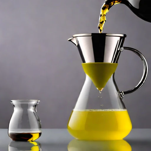 A turbidity-graded steeping jar, photographed against a plain background