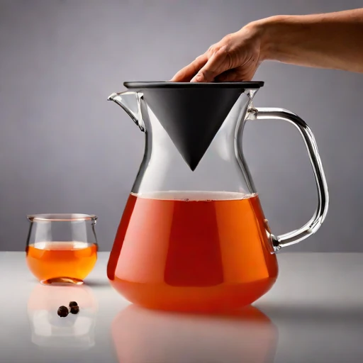 A turbidity-graded steeping jar, photographed against a plain background