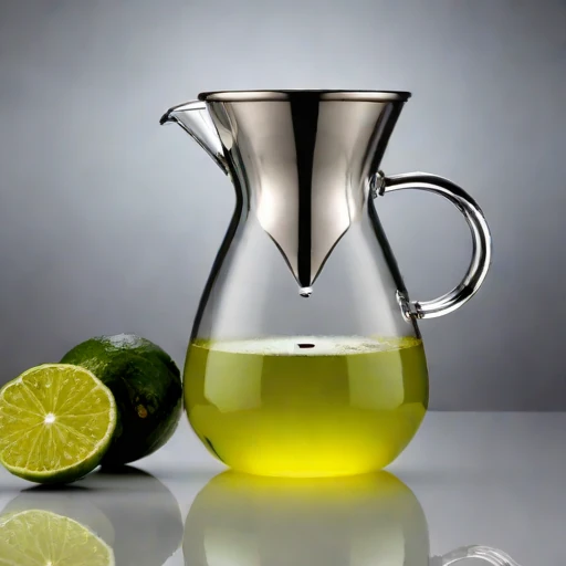 A turbidity-graded steeping jar, photographed against a plain background