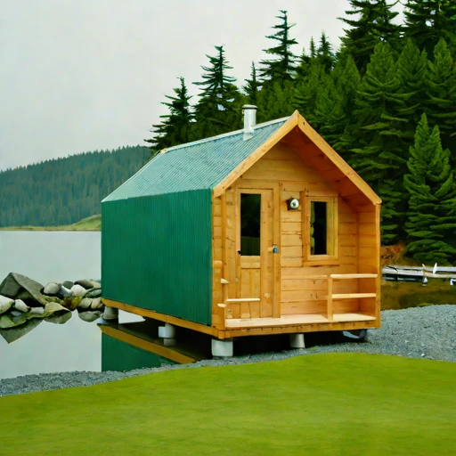 A tidal-race pilot cottage, photographed against a plain background