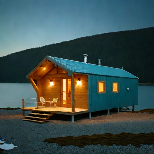 A tidal-race pilot cottage, photographed against a plain background