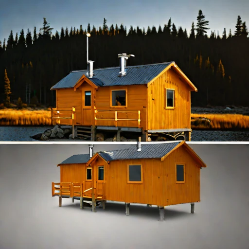 A tidal-race pilot cottage, photographed against a plain background