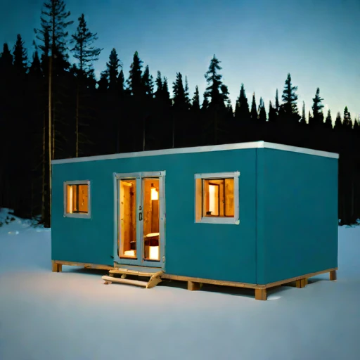 A thaw-stable pingo cabin, photographed against a plain background