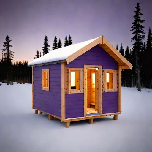 A thaw-stable pingo cabin, photographed against a plain background