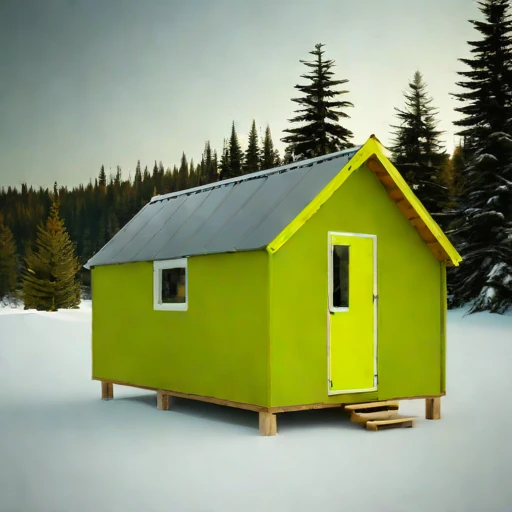 A thaw-stable pingo cabin, photographed against a plain background