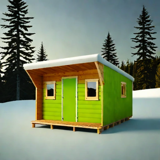 A thaw-stable pingo cabin, photographed against a plain background