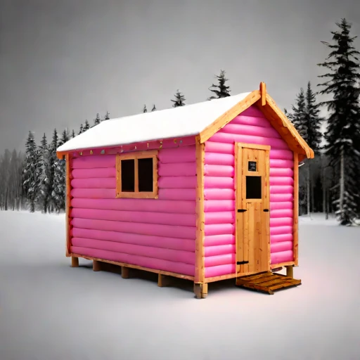 A thaw-stable pingo cabin, photographed against a plain background