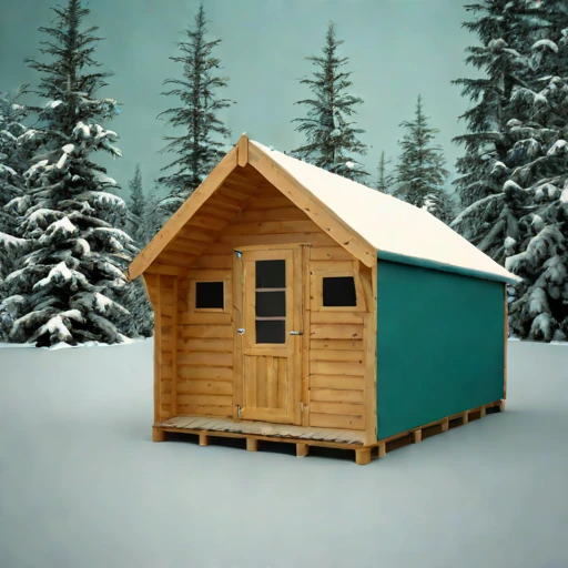 A thaw-stable pingo cabin, photographed against a plain background
