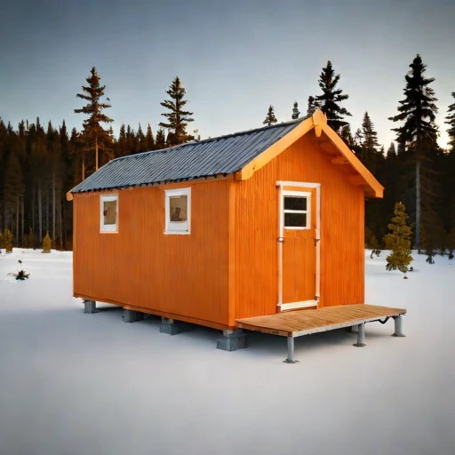 A thaw-stable pingo cabin, photographed against a plain background