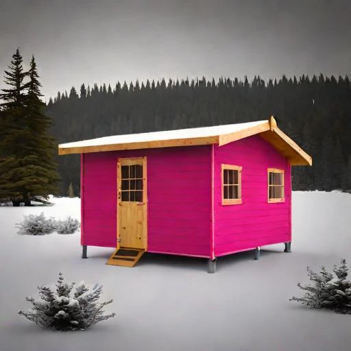 A thaw-stable pingo cabin, photographed against a plain background