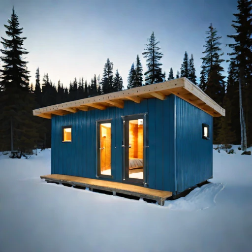 A thaw-stable pingo cabin, photographed against a plain background