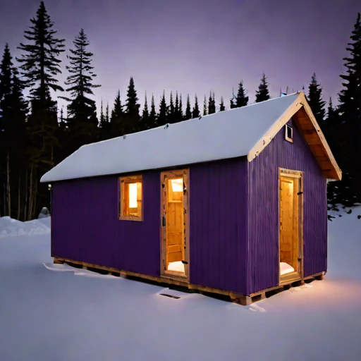 A thaw-stable pingo cabin, photographed against a plain background
