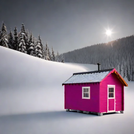 A thaw-stable pingo cabin, photographed against a plain background