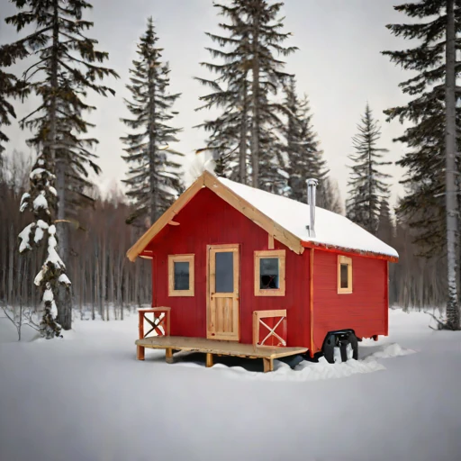 A thaw-stable pingo cabin, photographed against a plain background