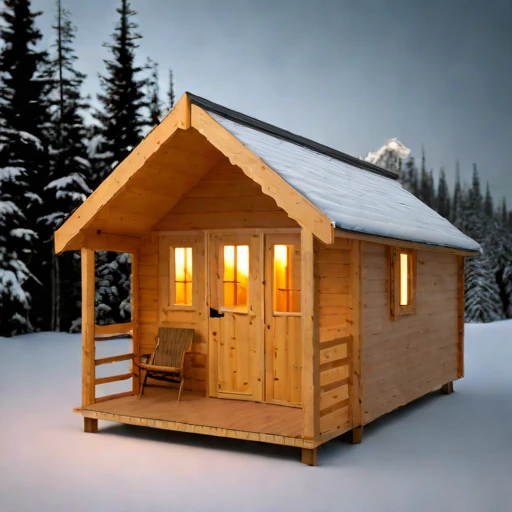 A thaw-stable pingo cabin, photographed against a plain background