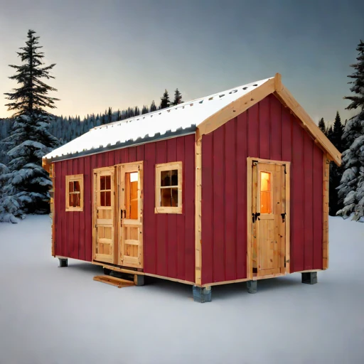 A thaw-stable pingo cabin, photographed against a plain background