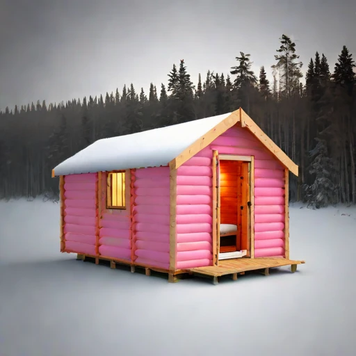 A thaw-stable pingo cabin, photographed against a plain background