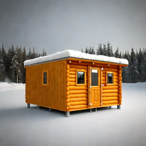 A thaw-stable pingo cabin, photographed against a plain background