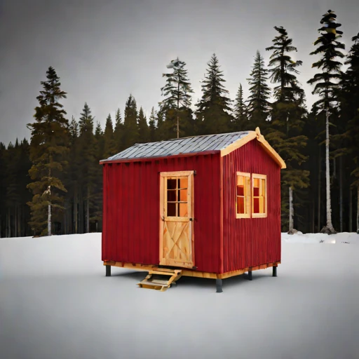 A thaw-stable pingo cabin, photographed against a plain background