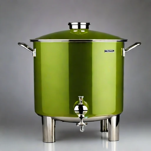 A tephra-tempered fermentation crock, photographed against a plain background