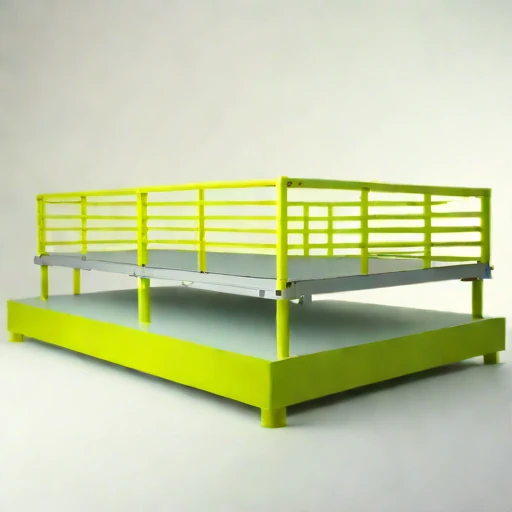 A ventifact-field viewing terrace, photographed against a plain background
