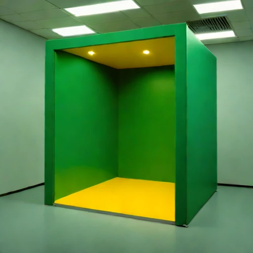 A vertisol-lined monitoring room, photographed against a plain background