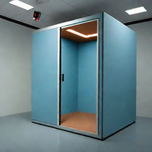 A vertisol-lined monitoring room, photographed against a plain background