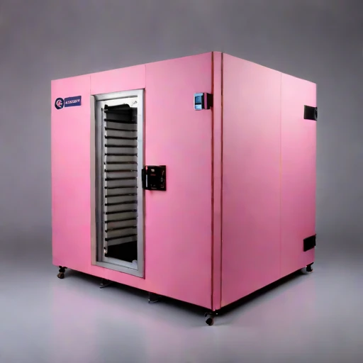 A vacuum-sublimation curing chamber, photographed against a plain background