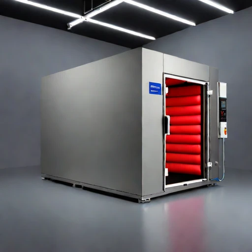 A vacuum-sublimation curing chamber, photographed against a plain background
