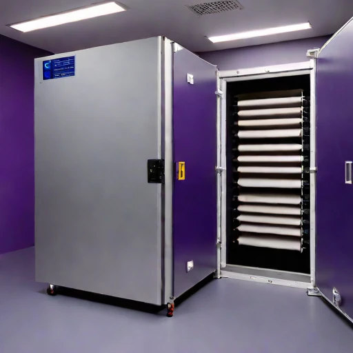 A vacuum-sublimation curing chamber, photographed against a plain background