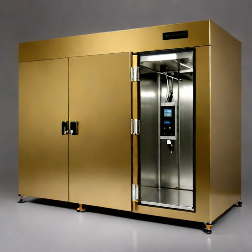 A vacuum-sublimation curing chamber, photographed against a plain background