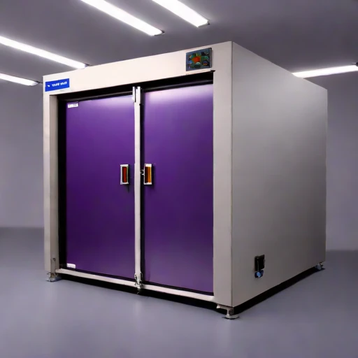 A vacuum-sublimation curing chamber, photographed against a plain background