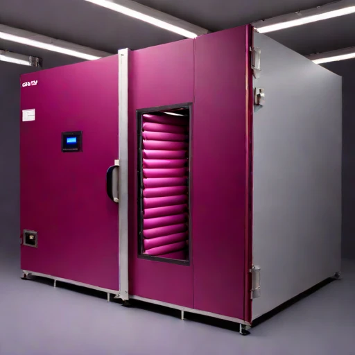 A vacuum-sublimation curing chamber, photographed against a plain background