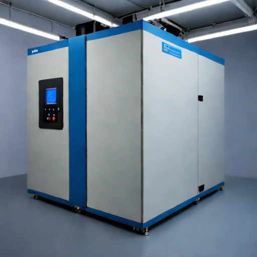 A vacuum-sublimation curing chamber, photographed against a plain background