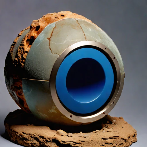 A weathering-rind rock observatory, photographed against a plain background
