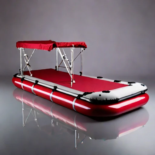 A wave-setup moored raft, photographed against a plain background