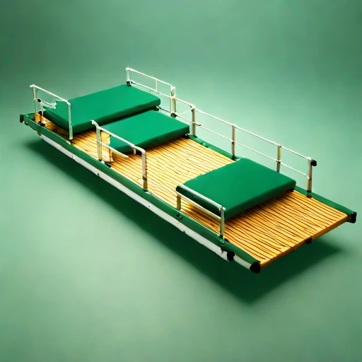 A wave-setup moored raft, photographed against a plain background