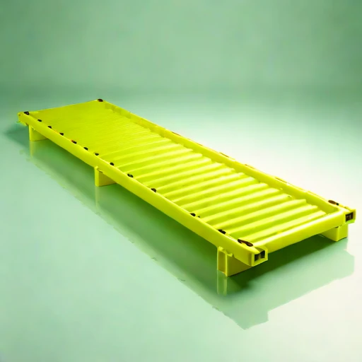 A wave-setup moored raft, photographed against a plain background