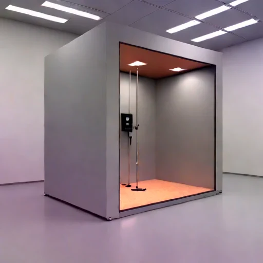 A coincidence-dip test chamber, photographed against a plain background