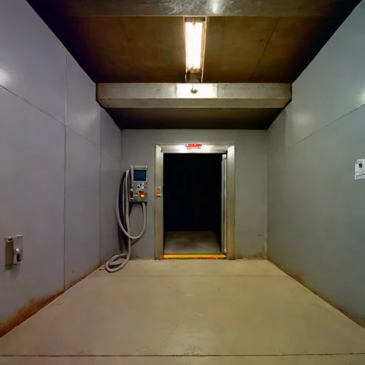 A drift-level machine gallery, photographed against a plain background