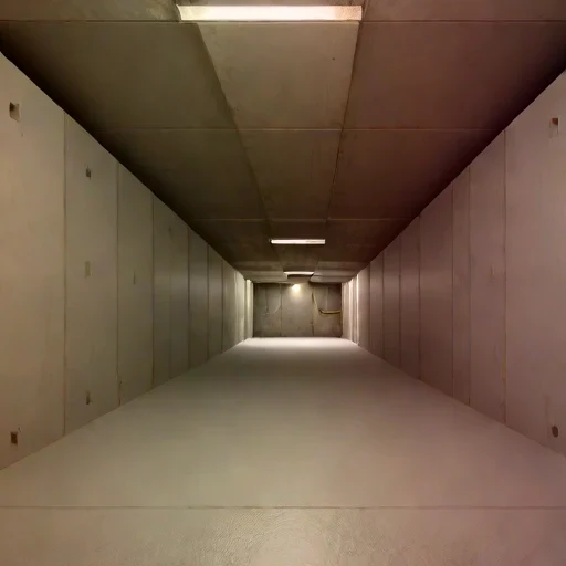 A decline-ramp storage cavern, photographed against a plain background