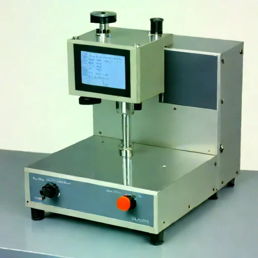 A firn-probe calibration bench, photographed against a plain background