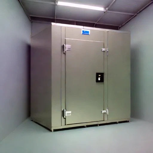 A firn-sealed grain locker, photographed against a plain background
