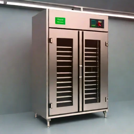 A glass-transition noodle dryer, photographed against a plain background