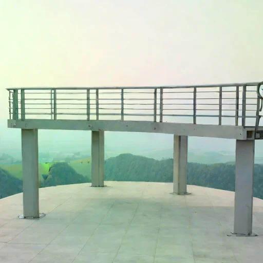 A karst-rim lookout, photographed against a plain background