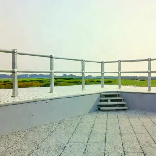 A longshore-drift beach overlook, photographed against a plain background
