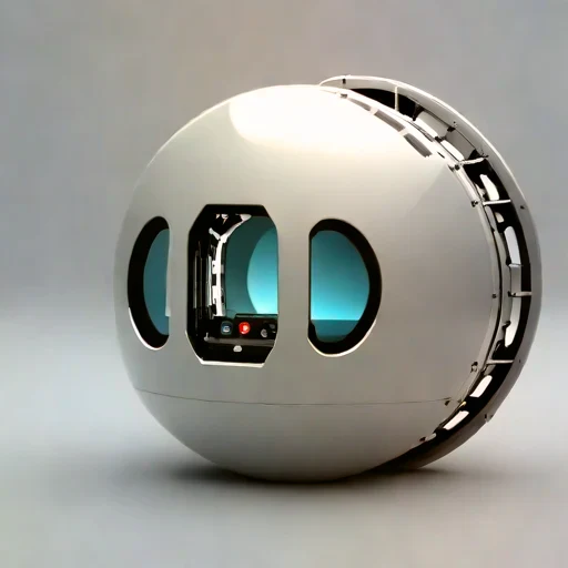 A moulin-descent glacier capsule, photographed against a plain background