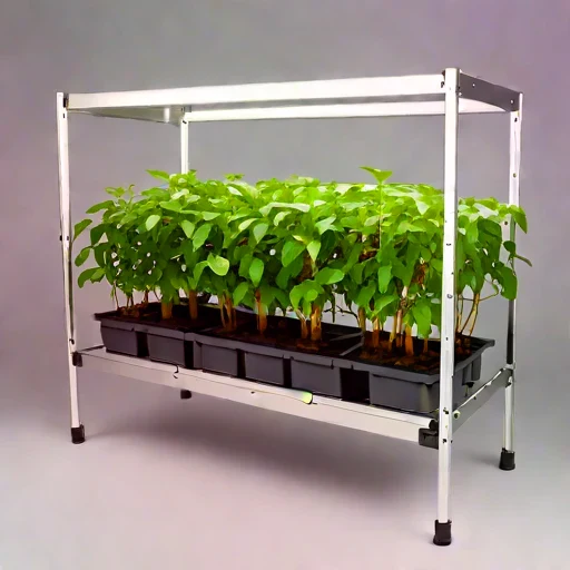 A mycorrhizal-inoculation grow bench, photographed against a plain background
